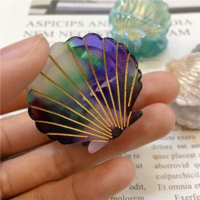 China New Fashion Style Acetic Acid Hair Clip Shell Shape Hair Claw Medium Grade Sweet Girl Hair Clip for sale