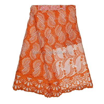 China Orange 2016 Latest Viable Nigerian Tulle Lace French Net Lace Fabrics LN60305-6 For Ladies for sale