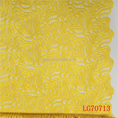 China LG70713 Long Lasting Shiny Yellow Guipure Lace Canton Good Quality Netting for sale