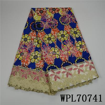 China WPL70741 Sustainable African Wax Lace Fabric Blend Rope Lace For Lady Dressing for sale