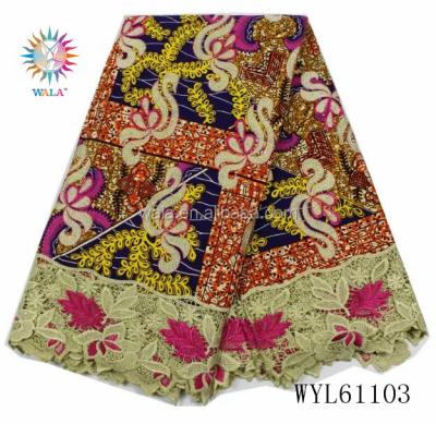 China WYL61103(10) real hollandies sustainable pure african cotton printed waxed batik fabric for sale