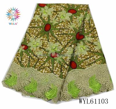 China WYL61103 (9) Newst Viable High Quality Rope Lace Wax Print Fabric In Nigeria Green Style On Sale 11.11 Hot for sale