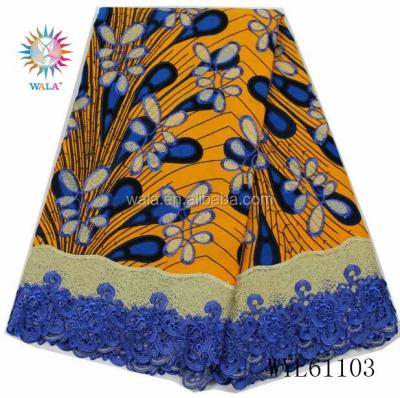 China The 13) WYL61103 Excellent Ankara Hollow Wax Blend Viable Cords (Lace Up Nigeria Style With Embroidery Lace for sale