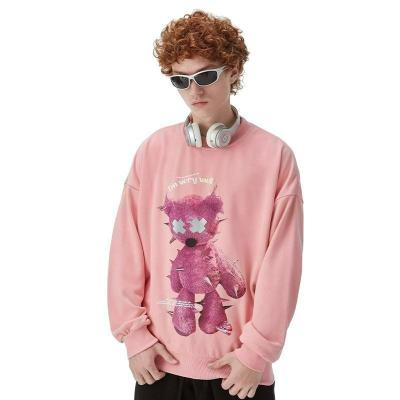 China Best Selling Item 350g Terry Anti-wrinkle O-neck Reflective Bear Sweatshirt Printing Soft Long Sleeve Hoodies for sale