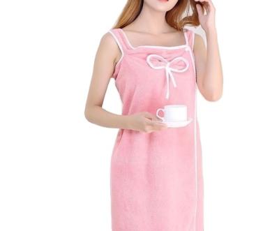 China Sexy Knitting Coral Fleece Women Wearable Bathrobe Polyester Ladies Bathrobe Soft Workmanship Sexy Towels for sale