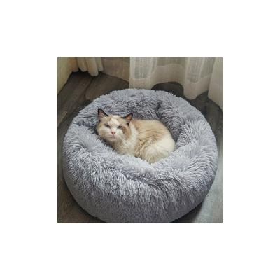 China Breathable Customized by Manufacturer 100% Polyester Plush Washable Pet Bed Donut Luxury Pet Beds for sale