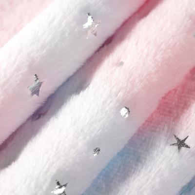 China Breathable custom made pajiama christmas single side silver ironing rabbit fur fabric star pattern for sale