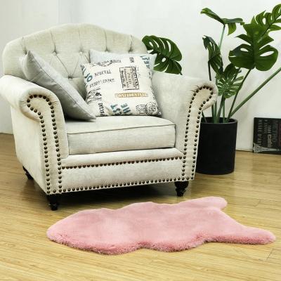 China Modern Anti-bacteria Fashion Design Faux Rabbit Fur Rug Area Rug Flooring Carpet PVC Floor Mat for sale