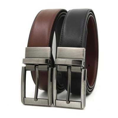 China Fashion.Casual manufacturer sales men's leather belt two color fashion pin buckle belt for sale