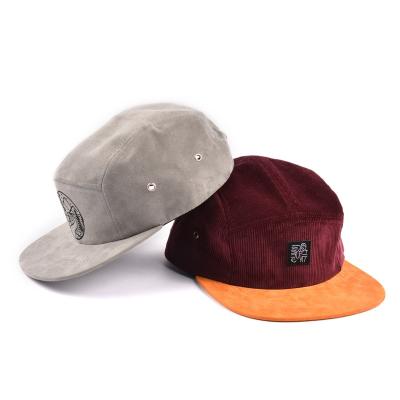 China COMMON custom made own logo design corduroy snapback hat single suede/corduroy 5 panel hat for sale