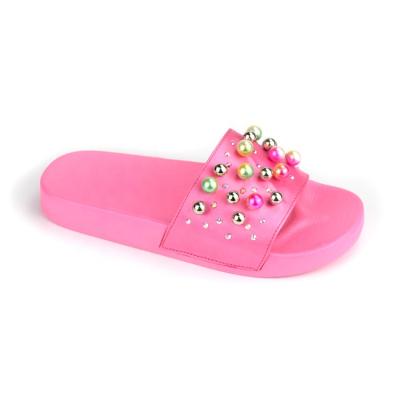 China Fashion Trend Factory Studded Rhinestone Women Shoes Sandals Summer PVC Pearl Diamonds Slippers Sandal Girls Ladies Shoes OEM Wholesale for sale