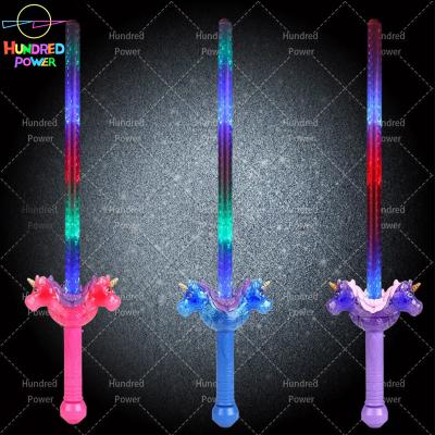 China Factory Double Unicorn Light Up Wand LED Flashing Flashing Glowing Stick For Wedding Party for sale