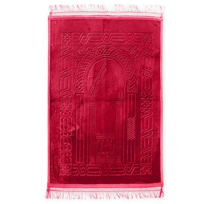 China Wholesale Washable Anti-slip Indoor Embossed Prayer Blanket Padded Muslim Custom Turkish Prayer Rugs for sale