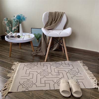 China Hot Sale Cotton Style Living Room Rug Washable Moroccan Hand Made Bedroom Woven Throw Blanket For Home for sale