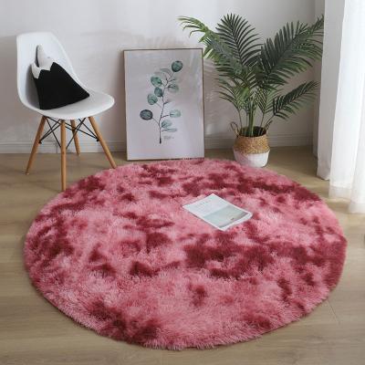 China 2022 New Style Washable Soft Living Room Anti-skidding Floor Carpet Mat Round Shaggy Rug For Bedroom for sale