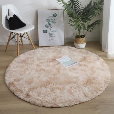 China Hot Sale Round Pile Washable Shaggy Carpet For Bedroom Long Home Living Room Decorative Modern Luxury Blanket for sale