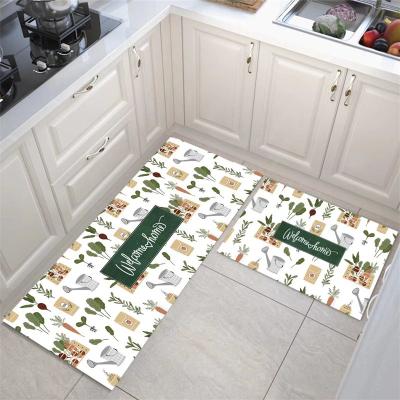 China Stain Resistant 2022 New Style Custom Design Kitchen Waterproof To Carpet Anti Slip Kitchen Mats For Floor for sale