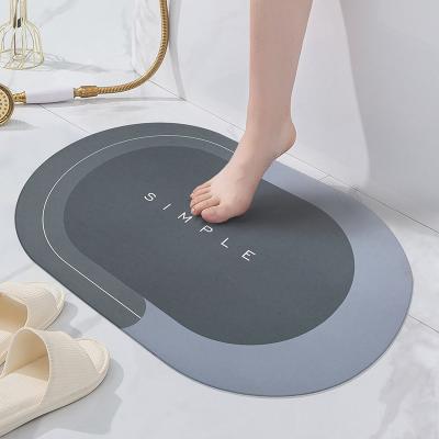 China 2022 New Style Diatomite Anti Slip Luxury Bathroom Mat For Home Washable Super Absorbent Bath Cover for sale