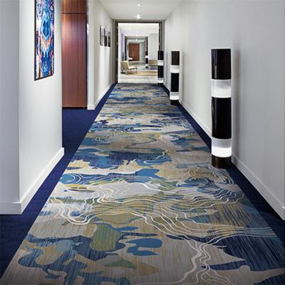 China Stain Resistant Wholesale Printing Gray And Teal Hotel Office Bedroom Hallway Woven Wall To Wall Carpet for sale