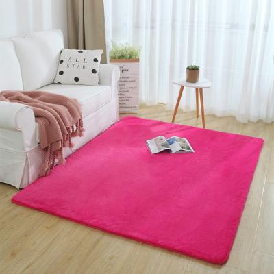 China Hot Sale Living Room Mats Rugs Bedroom Plush Reabbit Fur Anti-Slip Rug Washable for sale