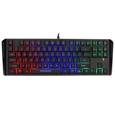 China New Cool Backlit Anti-ghosting LED Gaming Lighting 87 Keys Wired Keyboard For Home Office for sale