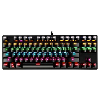 China Waterproof Mechanical Numpad Laptop Keyboard 87 Keys RGB Gaming Keyboard With Multimedia Function Keys for sale