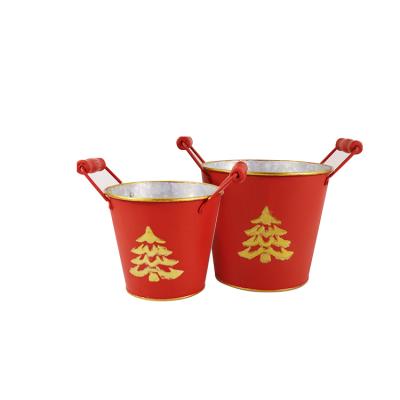 China Europe Tin Bucket Gift Bucket Christmas Day Decoration Flower for sale