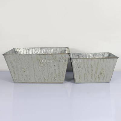 China Europe metal tin flowerpot homeware small square galvanize balcony flower pot for sale