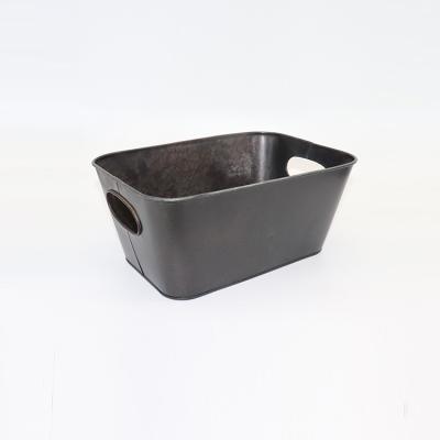 China Galvanized Europe Handle Portable Square Thick Iron Bucket for sale