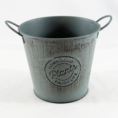 China Wholesale Europe Metal Flower Bucket Galvanized Sheet Metal Flower Pots Mini Candle Metal Bucket for sale