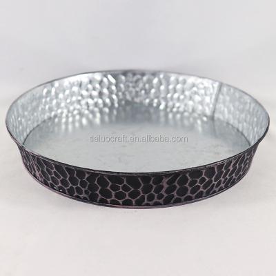 China Europe hot sale metal tray low price village round shape metal tray for home deco for sale