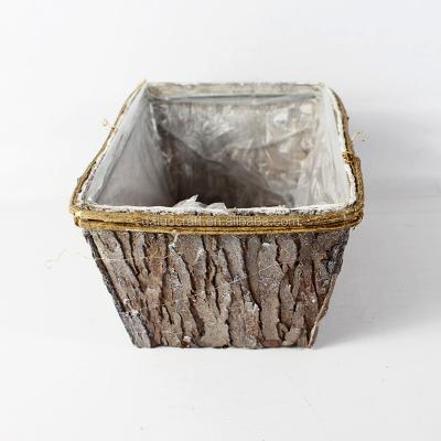 China Europe low price manufacturer wholesaler bark planter hot sale bark flower pot for sale