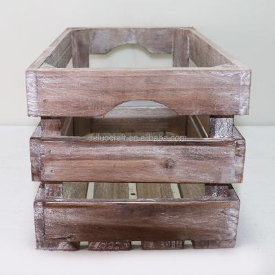 China Europe dark wooden square box for flower plants good quality fruit-picking wooden boxes for sale