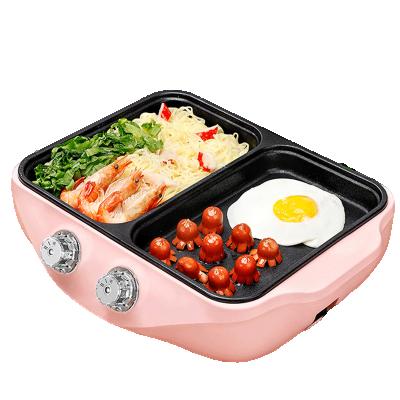 China Household ZC-19 Multifunctional Indoor Two In One Small Smokeless Electric Pot And Grill for sale