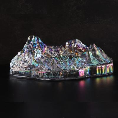 China Interesting Design Crystal Glass Irregular Clear Ashtray For Smoking Cigar Tobacco for sale