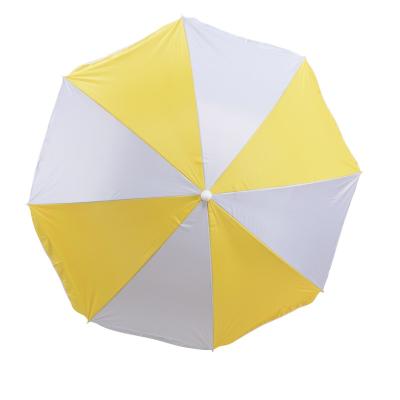 China 6FT Yellow Solid UV Proof Outdoor Beach Umbrella China Cheap Modern White Fringe Round Umbrellas for sale