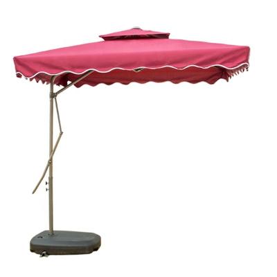 China Cantilever Garden Furniture 2.5*2.5M Big Umbrella Outdoor Parasol With Steel Cross Base for sale