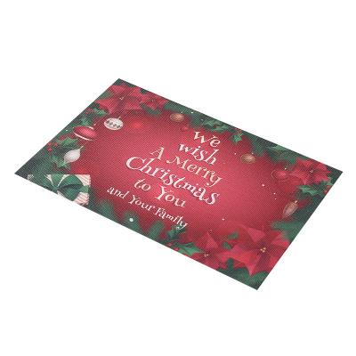 China Christmast Ornament ZC Teslin OEM Christmas Place Mat Hotel Table Mat Table Mat Advertising Coaster PVC Printed Place Mat for sale