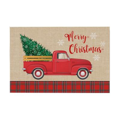 China New Christmast Ornament ZC OEM Door Mats For Home Truck Lattice Mat Truck Decoration Christmas Door Mat Floor Indoor Outdoor Rubber Mat for sale