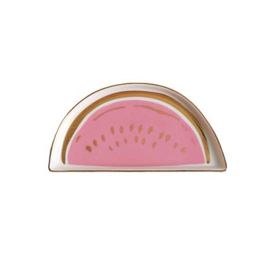 China Europe ZC OEM cute arc shaped small jewelry storage tray ceramic ware wedding trays ring creative holder tray Nordic for sale