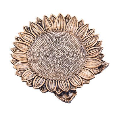 China Creative Europe ZC OEM resin dried fruit tray living room decoration sunflower snack dish home decoration dry fruit dish for sale