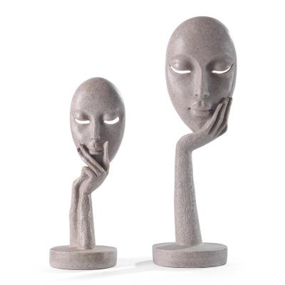 China Creative Art Decor Tabletop Creative Europe ZC OEM Face Resin Nordic Abstract Crafts Ornaments Sculpture Art Decoration for sale