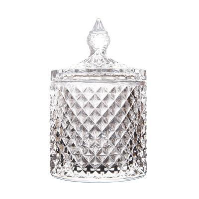 China Wholesale Home Christmas Decoration OEM ZC Candle Clear Glass Jar With Lid Spanish Style Multifunctional Candle Jars Glass for sale