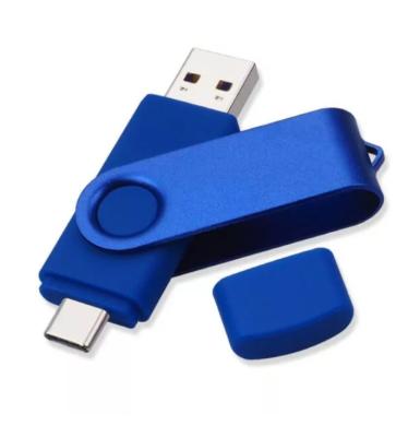 China Advertising-Wholesale Promotional Gifts Cheap Running High Speed ​​Type C OTG Pen Drive USB3.0 32gb Swivel 2 in 1 Type C USB Flash Drive usb3.1 Stick for sale