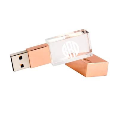 China Advertising-Wholesale Promotional Gifts Customized Crystal Glass USB Flash Drive 64GB USB Flash Drive Wedding Gifts 8GB 8GB 16GB 32GB for sale