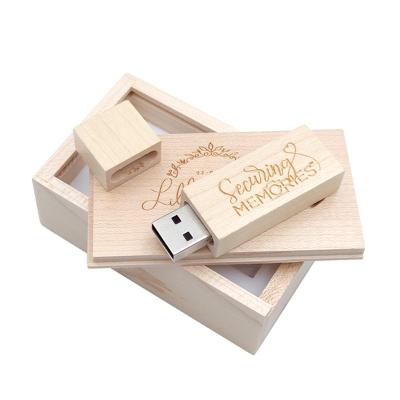 China Advertising-Wholesale Promotional Gifts Walnut Maple Wood USB 3.0 Personalized Wooden USB Flash Drive 8GB 16GB 32GB With Box Wedding Birthday Logo Photography Gifts for sale