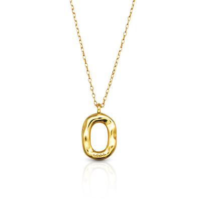 China Chris April instock 925 Sterling Silver trendy gold plated vermeil oval pendant necklaces custom made for sale