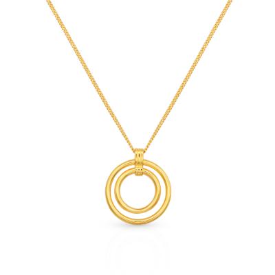 China Chris April Trendy Fine Jewelry 925 Sterling Silver Gold Plated Concentric Circle Geometric Pendant Necklace for sale