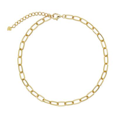 China Vintage Minimalist Chris April In Stock 925 Sterling Silver Gold Plated Link Chain Necklaces for sale