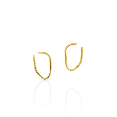 China Chris April In Stock Trendy Unique Gold Plated Sterling Silver Ear Cuff Earrings for sale